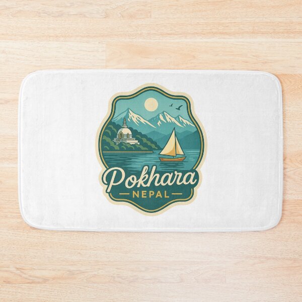 Item preview, Pokhara Nepal with World Peace Pagoda and Annapurna Mountains designed and sold by Aryabek.