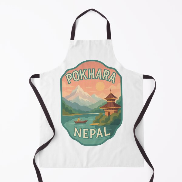 Item preview, Pokhara Nepal Sunset with Himalayas and Lakeside Temple designed and sold by Aryabek.