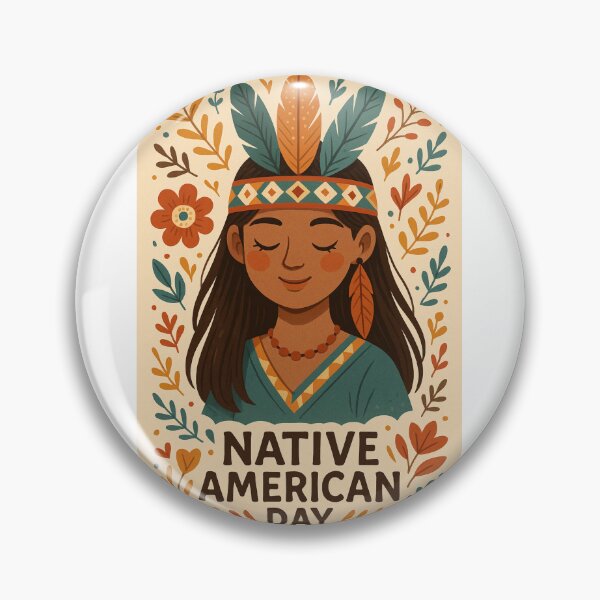 Item preview, Native American Day Portrait with Feathers and Cultural Motifs designed and sold by Aryabek.
