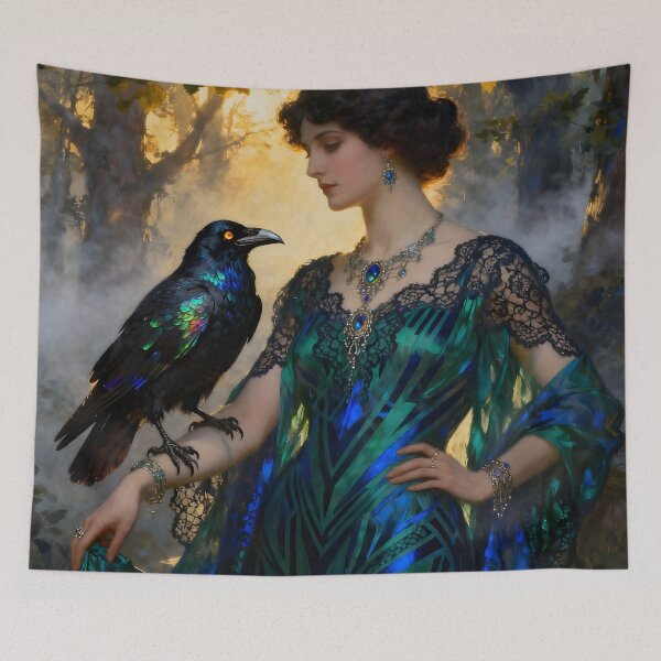 Item preview, Goddess Morrigan with Raven. designed and sold by SoniaSarkali.
