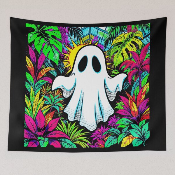 Item preview, Neon Tropical Ghost – Colorful Pop Art Spooky Design designed and sold by DamianRoy88.