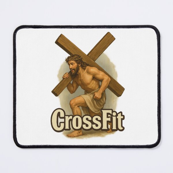Item preview, CrossFit Jesus Parody Carrying the Cross Religious Humor designed and sold by Places On Earth.