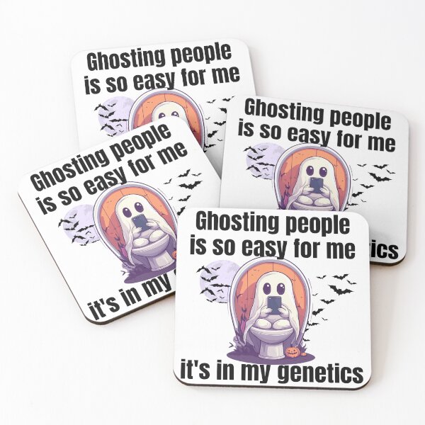 Item preview, Ghosting People is so Easy for me It's in My Genetics | Funny Ghost on Toilet with Phone – Spooky Halloween Meme Design designed and sold by luckyhue.