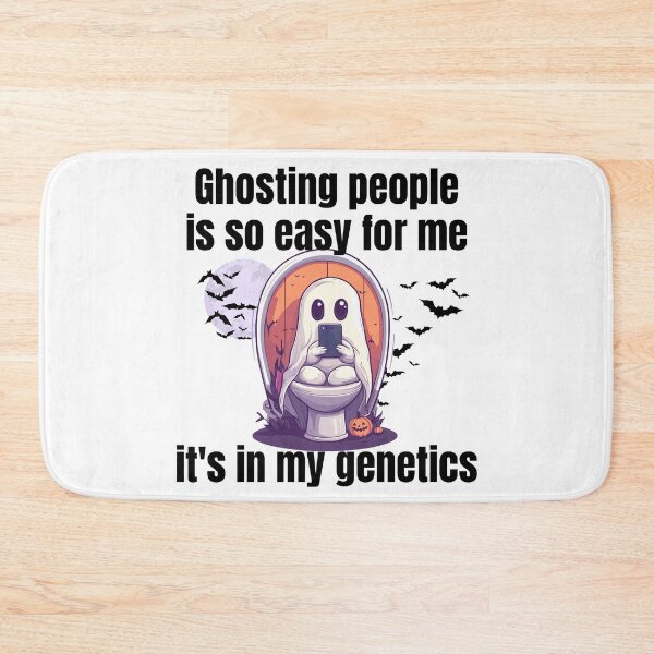 Item preview, Ghosting People is so Easy for me It's in My Genetics | Funny Ghost on Toilet with Phone – Spooky Halloween Meme Design designed and sold by luckyhue.