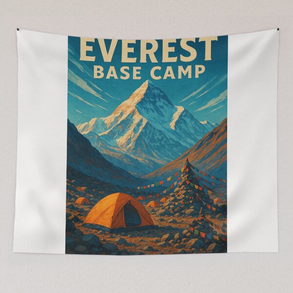 Item preview, Mount Everest Base Camp Himalayan Landscape Poster designed and sold by Places On Earth.