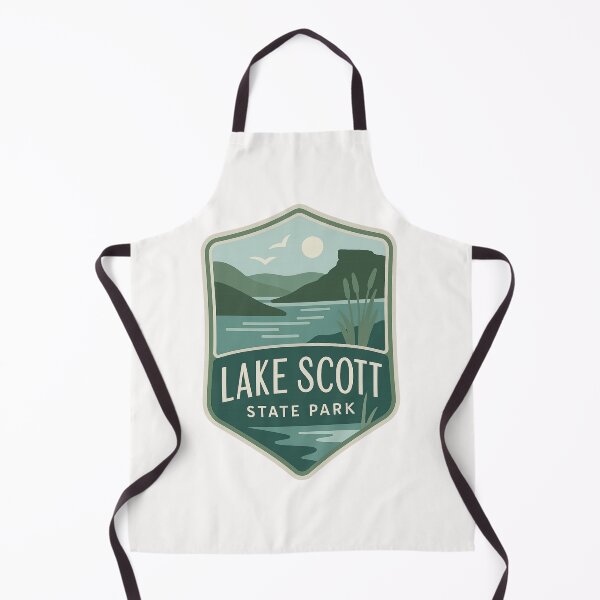 Item preview, Lake Scott State Park Badge with Water and Butte designed and sold by Places On Earth.