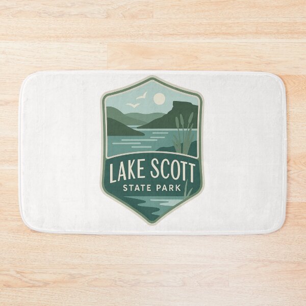 Item preview, Lake Scott State Park Badge with Water and Butte designed and sold by Places On Earth.