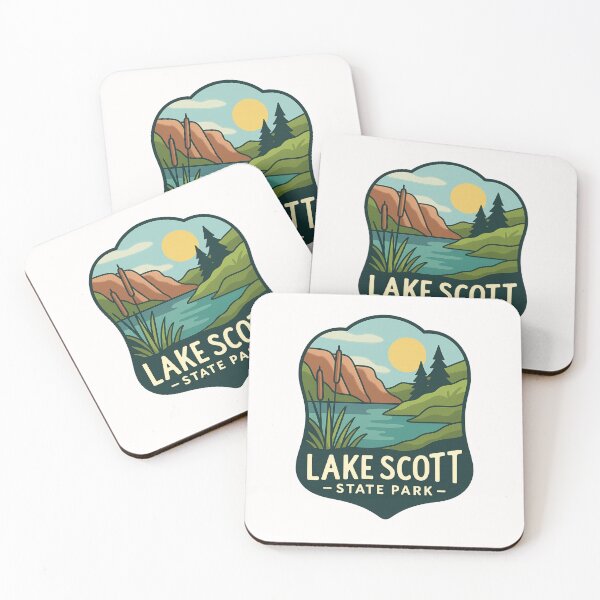 Item preview, Lake Scott State Park Sunset Landscape Badge designed and sold by Places On Earth.