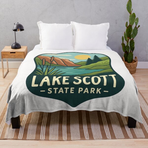 Item preview, Lake Scott State Park Sunset Landscape Badge designed and sold by Places On Earth.