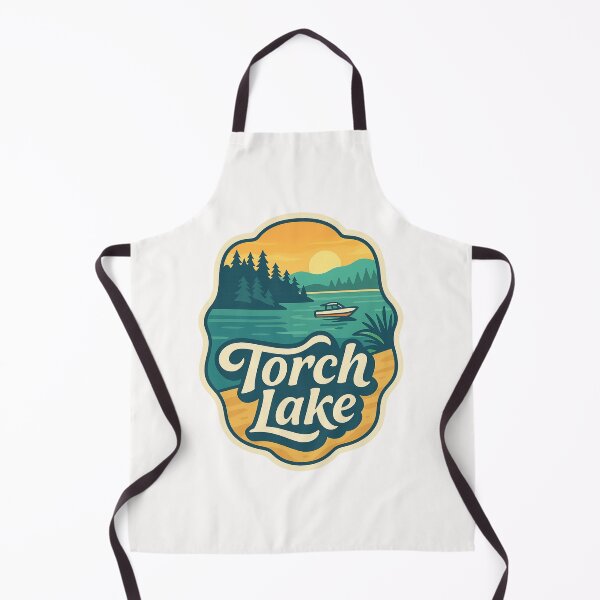Item preview, Torch Lake Boating Scene with Pines and Sunset designed and sold by Places On Earth.