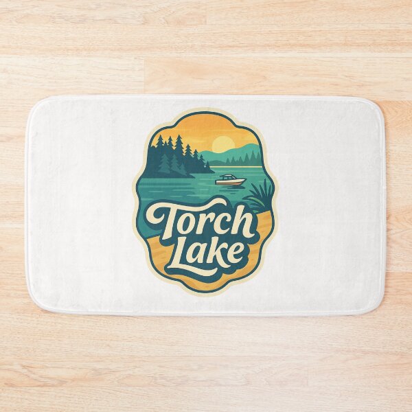 Item preview, Torch Lake Boating Scene with Pines and Sunset designed and sold by Places On Earth.
