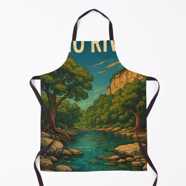 Item preview, Frio River Texas with Cypress Trees and Limestone Bluff designed and sold by Places On Earth.