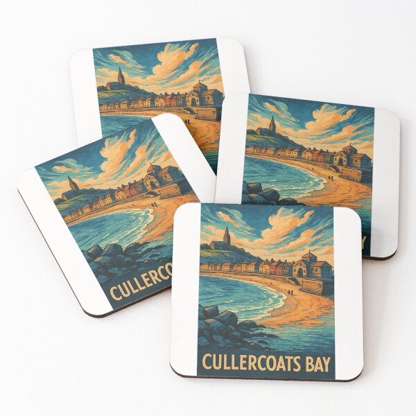 Item preview, Cullercoats Bay England with Seaside Village and Church designed and sold by Places On Earth.