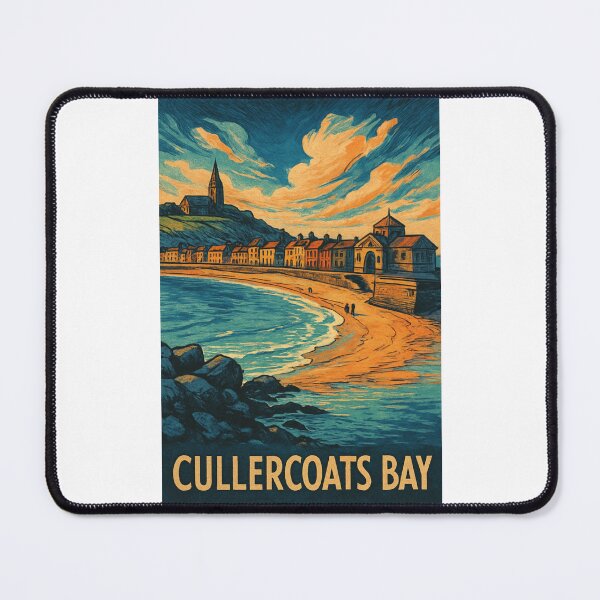 Item preview, Cullercoats Bay England with Seaside Village and Church designed and sold by Places On Earth.