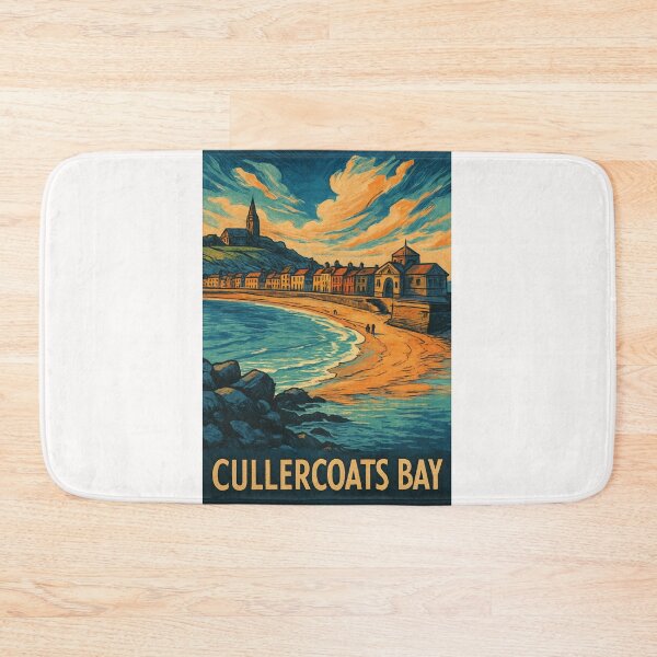 Item preview, Cullercoats Bay England with Seaside Village and Church designed and sold by Places On Earth.