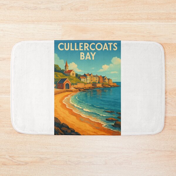 Item preview, Cullercoats Bay Seaside Scene with Church and Coastline designed and sold by Places On Earth.