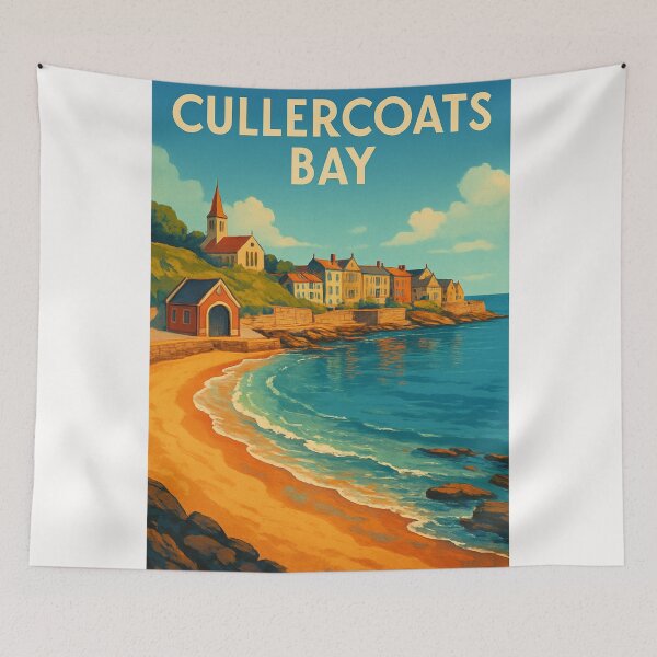 Item preview, Cullercoats Bay Seaside Scene with Church and Coastline designed and sold by Places On Earth.
