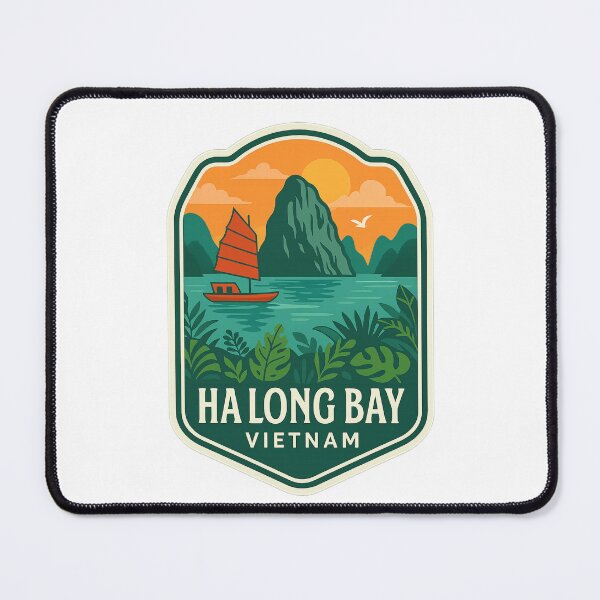 Item preview, Ha Long Bay Vietnam Junk Boat at Sunset designed and sold by Places On Earth.