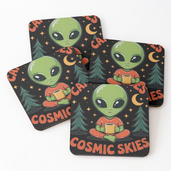 Item preview, Camping Vibes Cosmic Skies Alien Coffee designed and sold by ngosis.