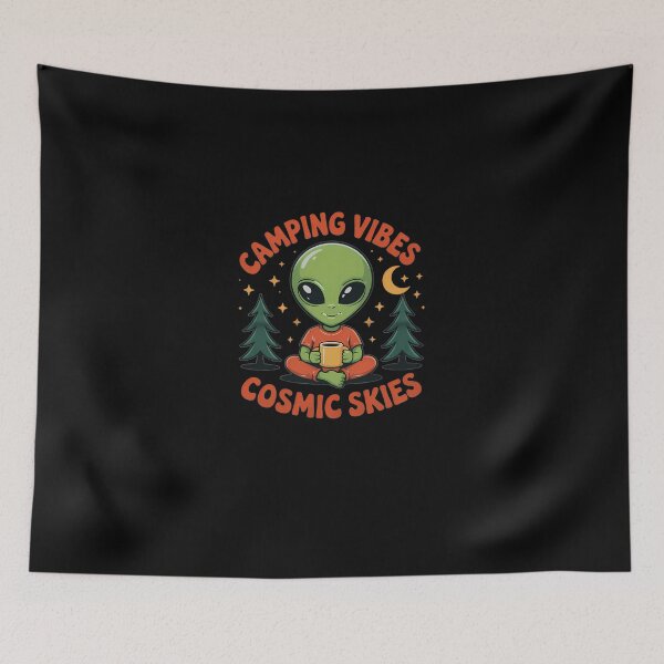 Item preview, Camping Vibes Cosmic Skies Alien Coffee designed and sold by ngosis.