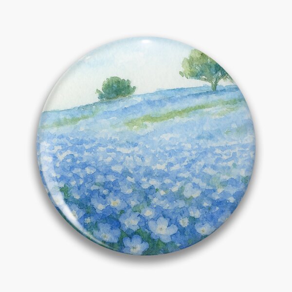 Item preview, Blue Flower Sea – Watercolor Landscape of Nemophila designed and sold by ワフパズル.