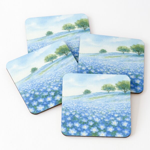 Item preview, Blue Flower Sea – Watercolor Landscape of Nemophila designed and sold by ワフパズル.