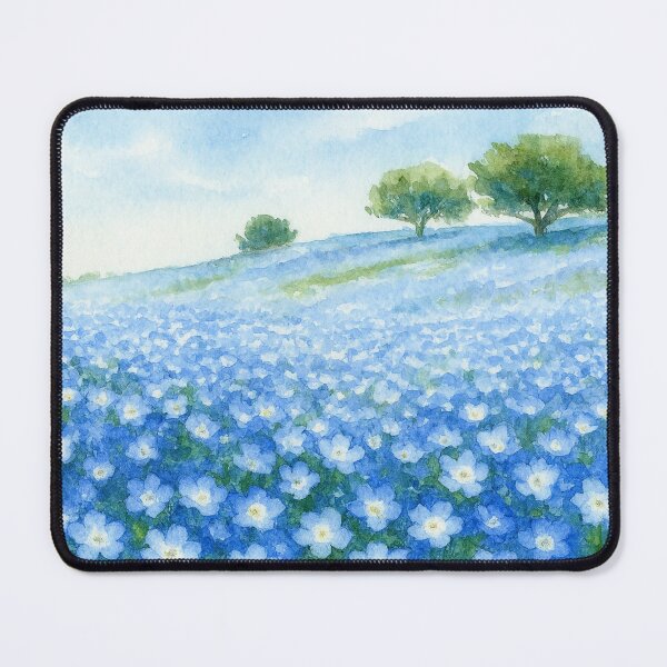 Item preview, Blue Flower Sea – Watercolor Landscape of Nemophila designed and sold by ワフパズル.
