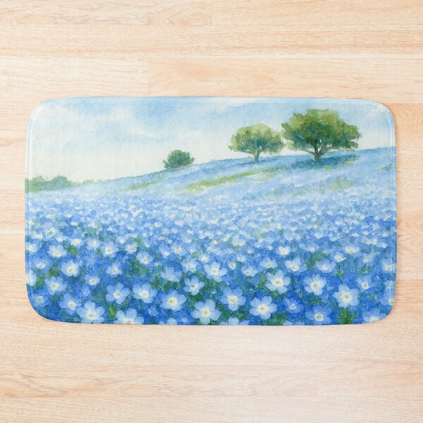 Item preview, Blue Flower Sea – Watercolor Landscape of Nemophila designed and sold by ワフパズル.