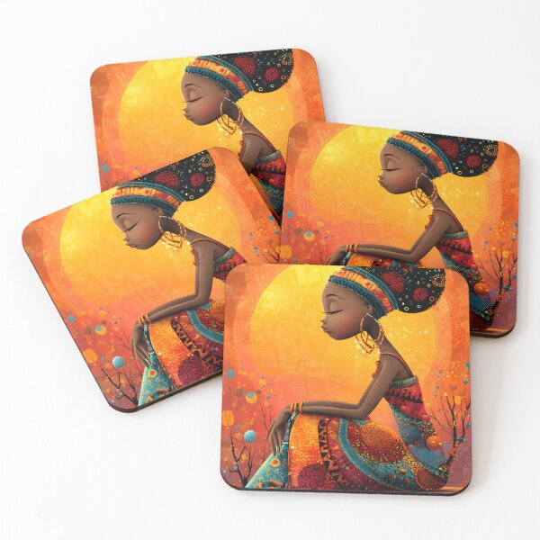 Item preview, African Woman Surrounded by Warm Colors designed and sold by Artessie.