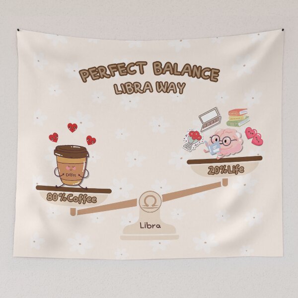 Item preview, Libra Zodiac Design ♎ Balancing Life & Coffee | Astrology Gift & Star Sign Art designed and sold by RoraLily.
