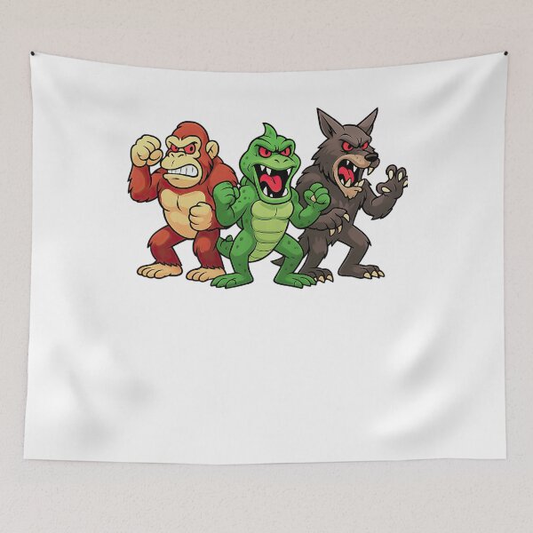 Item preview, Rampage Retro Game Artwork Â€“ George The Gorilla, Lizzie The Lizard & Ralph The Wolf designed and sold by ShopPointLessM.
