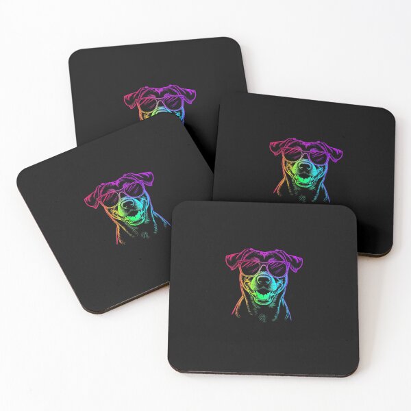 Item preview, Cool Neon Dog Portrait with Sunglasses – Vibrant Gradient Line Art designed and sold by PixelVibe782.