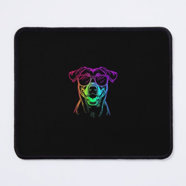 Item preview, Cool Neon Dog Portrait with Sunglasses – Vibrant Gradient Line Art designed and sold by PixelVibe782.