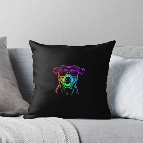 Item preview, Cool Neon Dog Portrait with Sunglasses – Vibrant Gradient Line Art designed and sold by PixelVibe782.