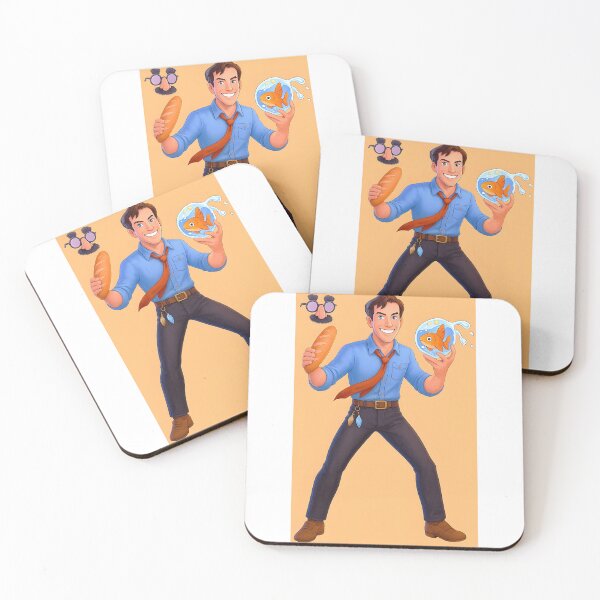Item preview, Retro Adventure Hero With Bread, Goldfish & Disguise Â€“ Classic 80S Game Art designed and sold by ShopPointLessM.