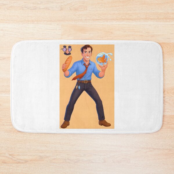 Item preview, Retro Adventure Hero With Bread, Goldfish & Disguise Â€“ Classic 80S Game Art designed and sold by ShopPointLessM.
