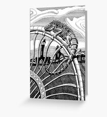 209 - IGUANA DRAGON KEEPS WATCH - DAVE EDWARDS - INK - 2007 Greeting Card