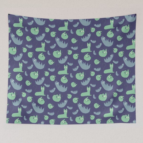 Item preview, Raining Cats. Kawaii Anxious  Cats Falling. designed and sold by cloverimprint.