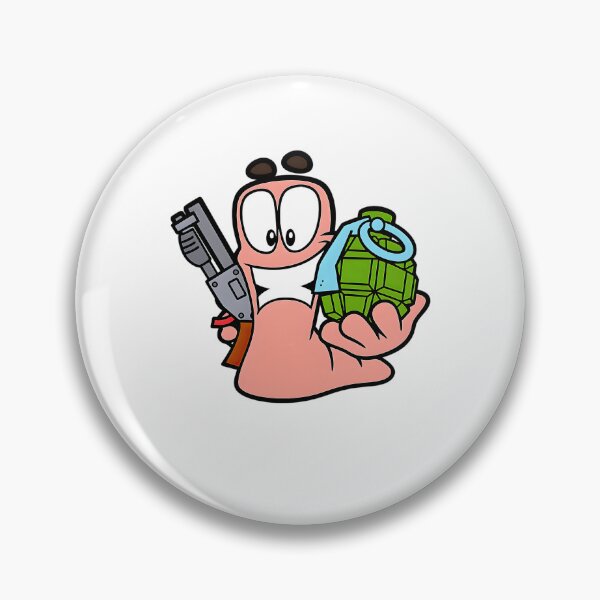Artikelvorschau, Retro Cartoon Battle Worm – Explosives rundenbasiertes Strategiespiel entworfen und verkauft von ShopPointLessM.