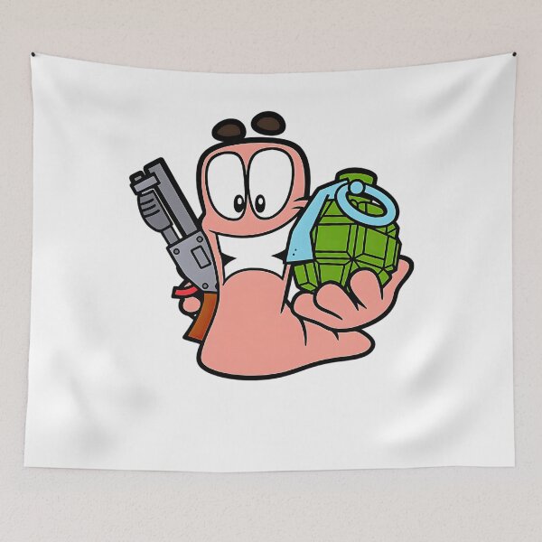 Item preview, Retro Cartoon Battle Worm Â€“ Explosive Turn-Based Strategy Gaming designed and sold by ShopPointLessM.