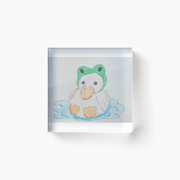Item preview, Duck in froggie hat watercolour designed and sold by Bugbotherer30.