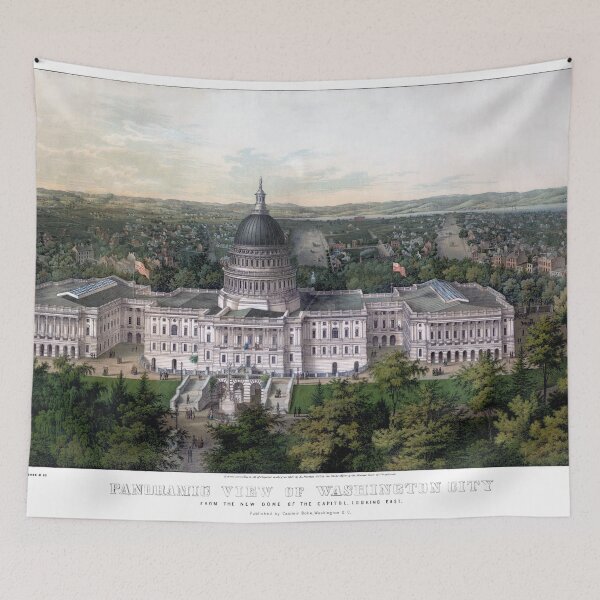 Item preview, WASHINGTON CAPITOL 1857 city old map designed and sold by FrenchPrinting.
