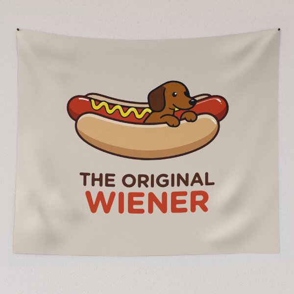Item preview, The Original Wiener | Funny Dachshund Hot Dog Art | Playful Dog Design designed and sold by pick-o-print.
