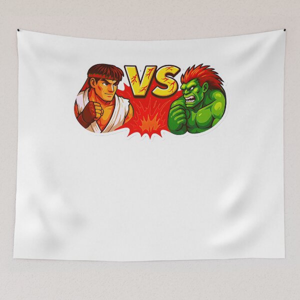 Item preview, Retro Fighting Game Tribute Â€“ Ryu Vs Blanka Inspired Artwork designed and sold by ShopPointLessM.
