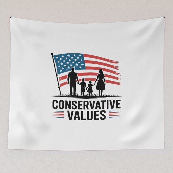 Item preview, Conservative Values – Retro Family Flag Design designed and sold by Okada's t-shirts & accessories.