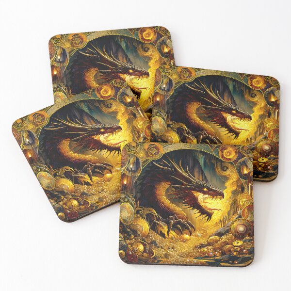 Item preview, The Dragon’s Gold | Mythical Fantasy Wall Art designed and sold by Stoneflower-Art.