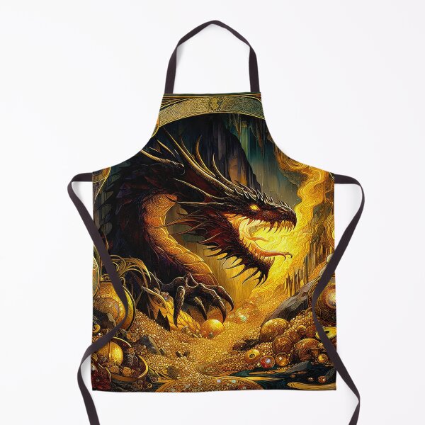 Aperçu de l'œuvre L'Or du Dragon | Décoration murale fantastique et mythique créée et vendue par Stoneflower-Art.