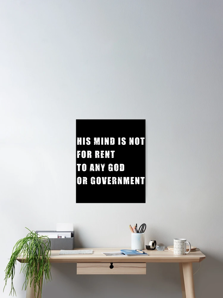 Thumbnail 2 of 3, Poster, His Mind Is Not For Rent designed and sold by LENOWLAND.