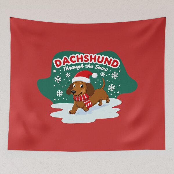 Item preview, Dachshund Through the Snow | Festive Holiday Doxie | Christmas Dog Art designed and sold by pick-o-print.