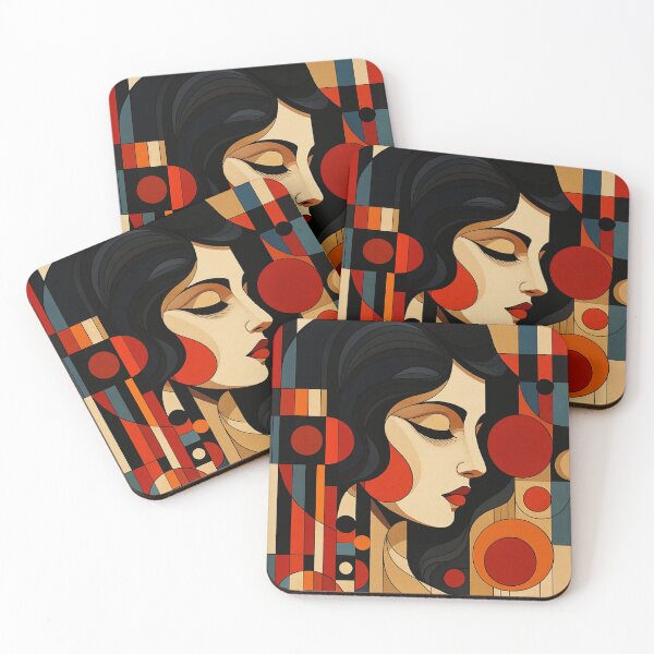 Item preview, "Abstract Cubist Woman Profile Art – Geometric Modern Design" designed and sold by WittyUnknown.